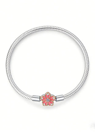Nuova Serie di Bracciali a Osso di Serpente in Argento Puro 925% con Charm 'Amore Eterno' e Catena di Sicurezza, Gioielli da Donna PlatiNum