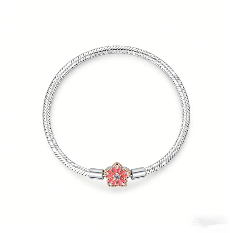 Nuova Serie di Bracciali a Osso di Serpente in Argento Puro 925% con Charm 'Amore Eterno' e Catena di Sicurezza, Gioielli da Donna PlatiNum