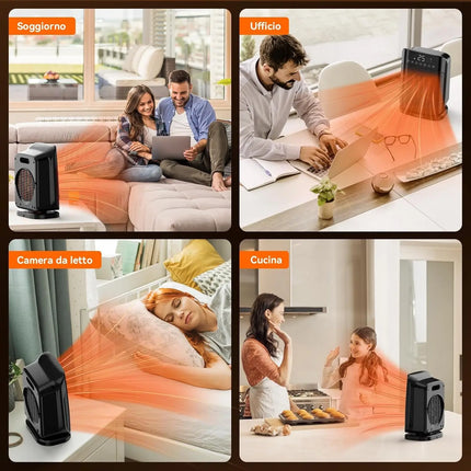 Ceramic Heater Fan 1800W, Energy Saving Electric Heater with Thermostat