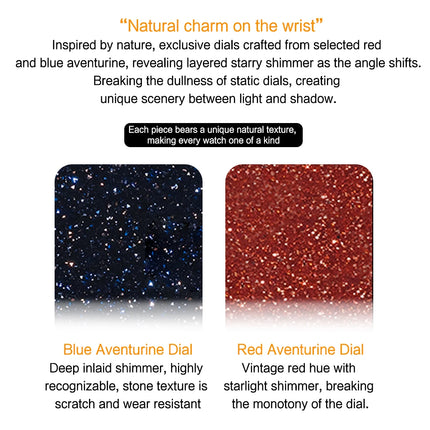 ADDIESKIN K010 Men's Automatic Watch Natural Stone Dial Tiger Eye Turquoise Goldstone Sapphire Crystal Miyota 9015 BGW9 Luminous