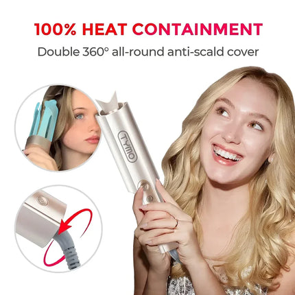 TYMO CURLPRO PLUS Auto Rotating Curling Iron Ceramic Curler, Anti-Scald, Anti-Tangle,32MM,600m Ion, Dual Voltage, for Women