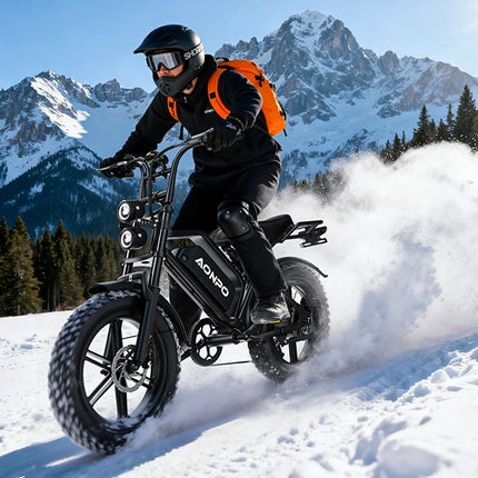 Bicicletta elettrica AONPO per adulti, motore da 2000W di potenza massima, batteria 52V15Ah, moto da montagna fuoristrada, pneumatici fat da 20*4.0 pollici, E-Bike
