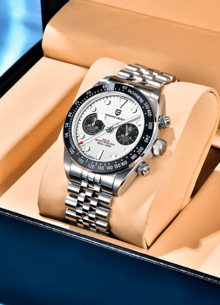 PAGANI DESIGN Nuovo orologio da uomo Panda, orologio sportivo cronografo al quarzo di lusso, vetro zaffiro AR, luminoso, impermeabile, consegna locale UE