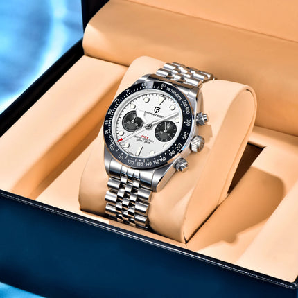 PAGANI DESIGN Nuovo orologio da uomo Panda, orologio sportivo cronografo al quarzo di lusso, vetro zaffiro AR, luminoso, impermeabile, consegna locale UE