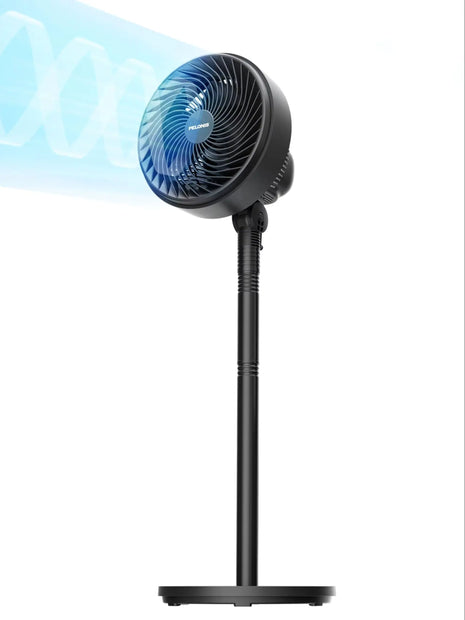 Ventilatore da pavimento con circolatore d'aria regolabile in altezza MIDEA PELONIS, 5 pale, 75 °   verticale e a 90 gradi °   Ventilatore orizzontale girevole 4-in-1 da tavolo e da pavimento con base robusta per soggiorno,