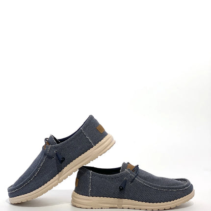 Scarpe casual da uomo in tela con punta a mocassino, leggere e comode, per tutti i giorni