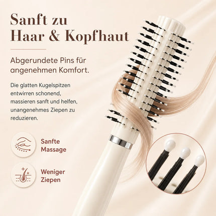 Hair Comb Curls brush Round brush for WOMEN'S (Massage brush with Rounded Pins, Styling brush for Curls, Waves & Smooth)