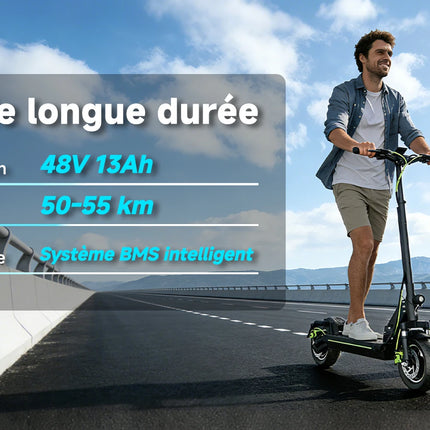 Monopattini elettrici Todimart D6 con motore da 500W (800W di picco), 48V 13Ah, velocità massima 45 km/h, autonomia 40-60 km, pieghevole, pneumatici da 10 pollici