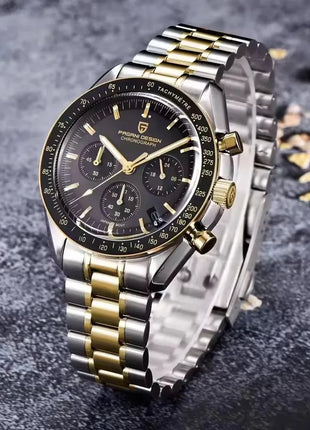 Orologio al Quarzo PAGANI DESIGN per Uomo, Orologio Goldmoon VK63, Cronografo Sportivo, Vetro Zaffiro AR, Luminoso, Impermeabile