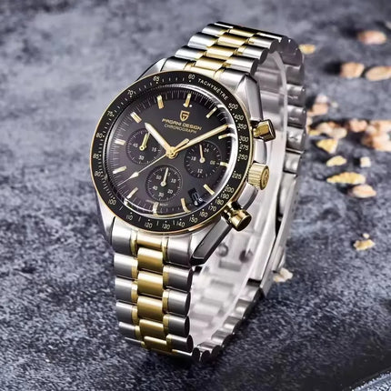 Orologio al Quarzo PAGANI DESIGN per Uomo, Orologio Goldmoon VK63, Cronografo Sportivo, Vetro Zaffiro AR, Luminoso, Impermeabile