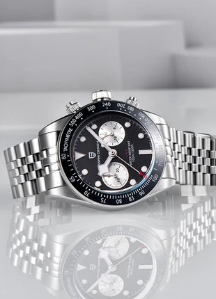 Nuovi orologi da uomo Panda DESIGN, orologio al quarzo di lusso Panda, cronografo sportivo da uomo, cronografo con vetro zaffiro, lenti AR, ceramica, leggero, impermeabile, in acciaio inossidabile, orologio da uomo, idea rega