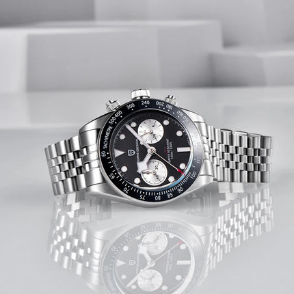 Nuovi orologi da uomo Panda DESIGN, orologio al quarzo di lusso Panda, cronografo sportivo da uomo, cronografo con vetro zaffiro, lenti AR, ceramica, leggero, impermeabile, in acciaio inossidabile, orologio da uomo, idea rega