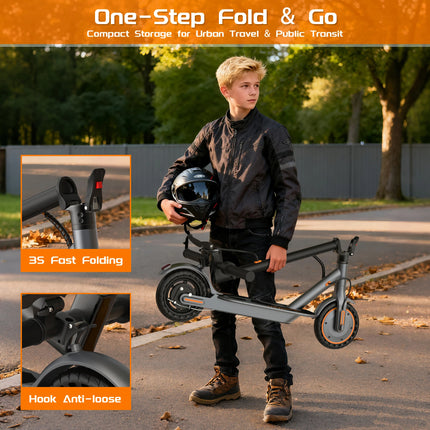 EU Stock 350W Electric Scooter 19 MPH 3Speed Settings App Control IPX4 Water Resistance 8.5 Inch Solid Non Slip Tires Stainless Steel Frame A Sturdy Comfortable And Foldable Electric Scooter