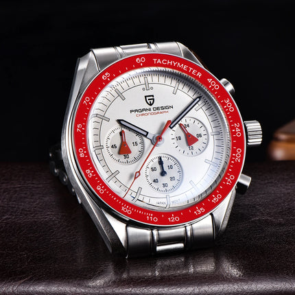 PAGANI DESIGN Nuovi orologi da uomo, orologio al quarzo di lusso, cronografo di precisione, vetro zaffiro AR, resistente all'acqua fino a 100M, orologio business 2026, spedizione locale UE