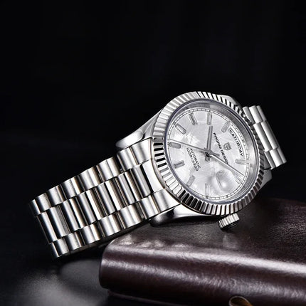 Nuovo Orologio da Uomo di Lusso PAGANI DESIGN add36 Dorato 2026, Orologio Meccanico Automatico con Vetro Zaffiro AR Protettivo, Cassa in Acciaio Inossidabile, Datario, da Polso