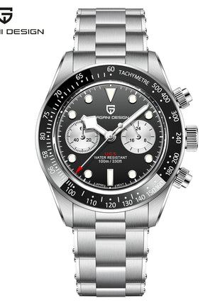 Nuovi orologi da uomo Panda DESIGN, orologio al quarzo di lusso Panda, cronografo sportivo da uomo, cronografo con vetro zaffiro, lenti AR, ceramica, leggero, impermeabile, in acciaio inossidabile, orologio da uomo, idea rega