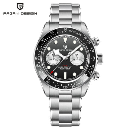 Nuovi orologi da uomo Panda DESIGN, orologio al quarzo di lusso Panda, cronografo sportivo da uomo, cronografo con vetro zaffiro, lenti AR, ceramica, leggero, impermeabile, in acciaio inossidabile, orologio da uomo, idea rega