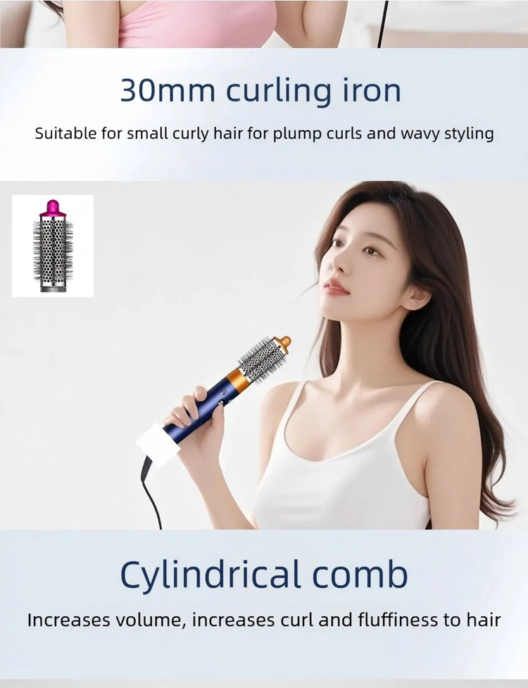 SenCiciMen 6 in 1 Professional Hot Air Styler Negative Ion Multi Hair Styler Set for Auto Curling Hair Styling Tools For Fast Drying, Curling, Volumizing &  Smooth Best Gift for Women