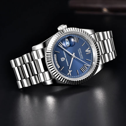 Orologi da uomo Gaphani DESIGN Blu, Orologio automatico di lusso da uomo, Vetro Zaffiro AR, Orologio Meccanico, Consegna da Magazzino Europeo