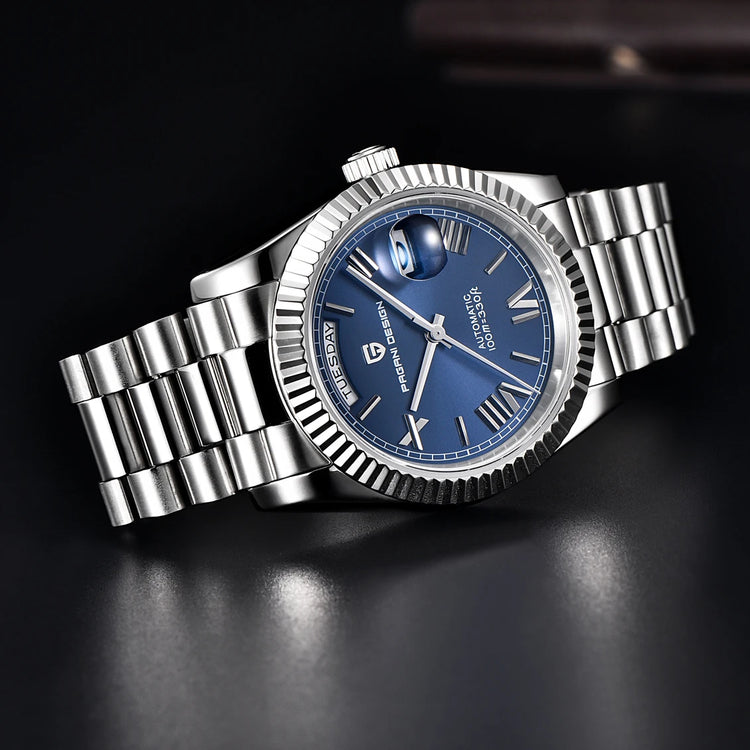 Orologi da uomo Gaphani DESIGN Blu, Orologio automatico di lusso da uomo, Vetro Zaffiro AR, Orologio Meccanico, Consegna da Magazzino Europeo
