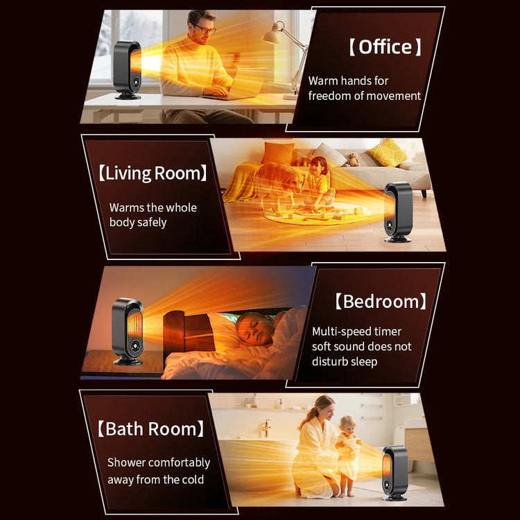 1000W Electric Heater Portable Mini desk Fan Fan Heater Hot Air Flower Home bed Office Warmer Machine for Winter
