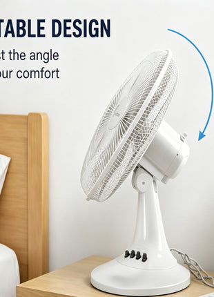 Ventilatore da tavolo elettrico con 3 velocità, silenzioso, 30 °   Inclinabile °   Protezione in rete sicura, a basso consumo energetico, per camera da letto, ufficio e stanza