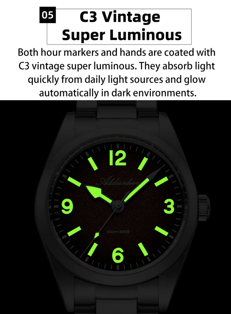 ADDIESDIVE AD2544 Women's Quartz Watch Japan 2035 Movement 100m Waterproof Sapphire Glass 316L Stainless Steel Ladies Watch 36mm
