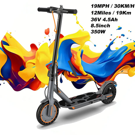 EU Stock 350W Electric Scooter 19 MPH 36V 4.5Ah 3 Speed Adjustable App Control Supported 8.5-Inch Solid Non Slip Tires Foldable Electric Scooter For Teenagers' Urban Adventures