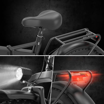 Bicicletta Elettrica Pieghevole DEEPOWER A5 1500W, LG Batteria Rimovibile 48V 15.6Ah, Bici Elettrica All-Terrain da 20 Pollici, E-Bike per Pendolari Urbani