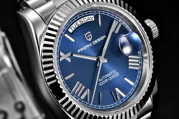 Orologi da uomo Gaphani DESIGN Blu, Orologio automatico di lusso da uomo, Vetro Zaffiro AR, Orologio Meccanico, Consegna da Magazzino Europeo