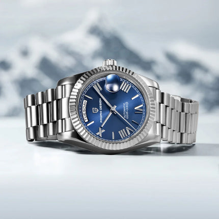 Orologi da uomo Gaphani DESIGN Blu, Orologio automatico di lusso da uomo, Vetro Zaffiro AR, Orologio Meccanico, Consegna da Magazzino Europeo