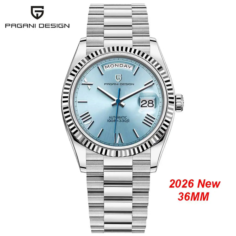 Orologi da uomo Gaphani DESIGN Blu, Orologio automatico di lusso da uomo, Vetro Zaffiro AR, Orologio Meccanico, Consegna da Magazzino Europeo