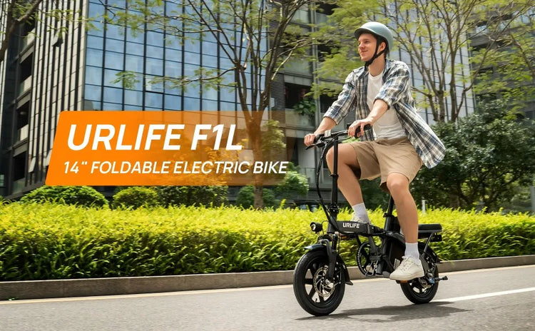 URLIFE F1L Bicicletta Elettrica Pieghevole da 14 Pollici, Motore 500W, Batteria Rimovibile 48V 7.5Ah, Autonomia 40KM, Sospensione Anteriore Idraulica, Freni a Disco Doppi, E-bike per Adulti e Pendolari Urbani
