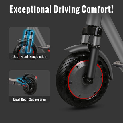 Scooter elettrico 350W Motore 36V 10.4Ah 30km Gamma 8,5 pollici Pneumatico a nido d'ape Monopattini elettrici con app 2026 Regali di Capodanno