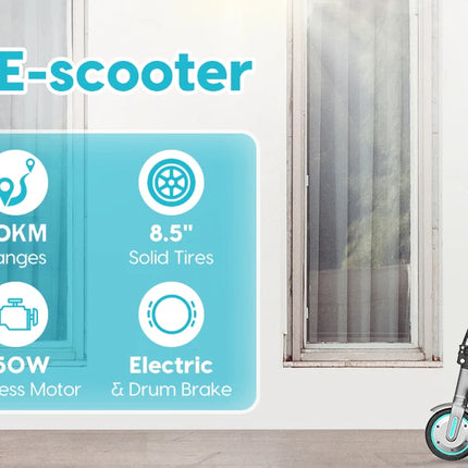 HiQiS V8 E-Scooter 350W Motore 36V 10.5Ah 30KMH Velocità 30KM Lungo Raggio 8.5 pollici A Nido D'ape Pneumatico Pieghevole Scooter Elettrico Per Adulti
