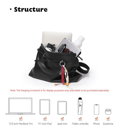 BAFELLI Borsa tote sotto le ascelle - Borsa da viaggio morbida in pelle ispirata a tracolla da donna Borsa a tracolla leggera dal design compatto