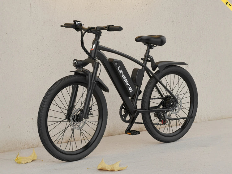 Bicicletta elettrica Aairsk Q7 con motore da 250W, batteria rimovibile da 36V 10Ah, velocità massima di 25 km/h, doppia sospensione e autonomia da 45 a 75 km per carica. Bicicletta elettrica per adulti.