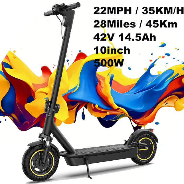 Monopattino Elettrico 500W con Spedizione da Magazzino EU, 36 km/h, 3 Velocità, Autonomia Fino a 43 km, Telaio in Lega di Alluminio, Carico Massimo 120 kg, Pieghevole e Portatile