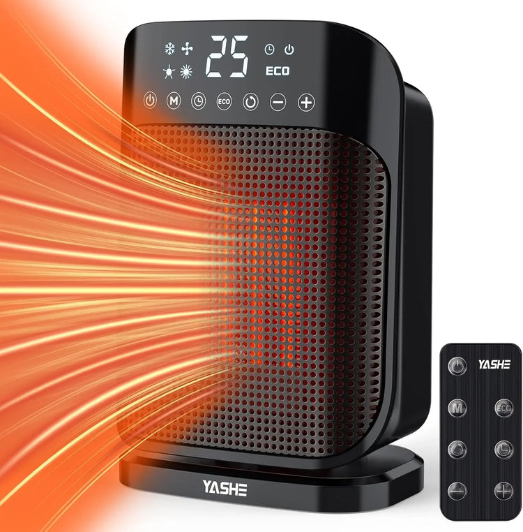 Ceramic Heater Fan 1800W, Energy Saving Electric Heater with Thermostat