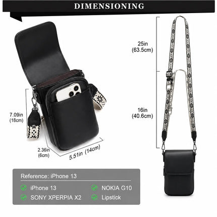 Borsa a tracolla da donna alla moda, design multitasche, tracolla regolabile, mini borsa a spalla