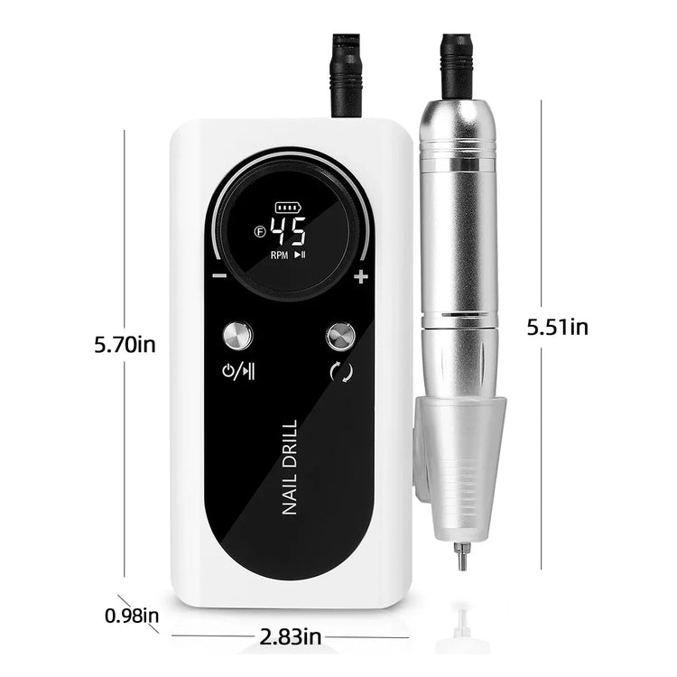 45000RPM Nail Drill Machine Rechargeable Nail Drill Electric Nail File Set With 6 Bits Sanding Bands Multifunctional Nail Tools