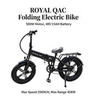 Royal Q&C E-Bike 48v 15AH Velocità Massima 24,99km/h Autonomia Massima 45km