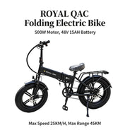 Royal Q&C E-Bike 48v 15AH Velocità Massima 24,99km/h Autonomia Massima 45km