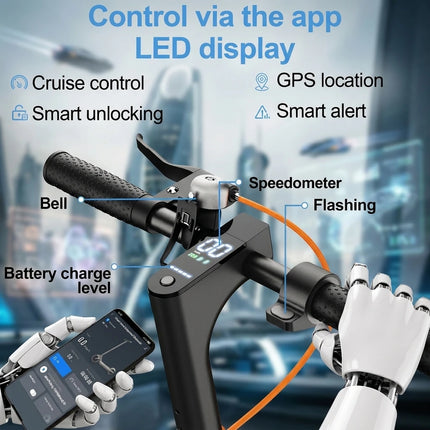 Monopattino Elettrico per Adulti TODIMART K3, Motore 350W, Batteria 36V 7.8Ah, Autonomia 35KM, Pieghevole, Controllo APP, Display LED, Pneumatici a Nido d'Ape, Cruise Control, E-Scooter per Pendolari Urbani