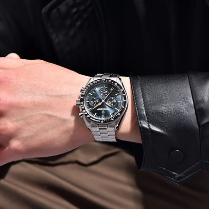 PAGANI DESIGN nuovo orologio da uomo con cronografo al quarzo di lusso blu intenso retrò Speed VK63 spedizione locale