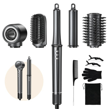 5 in 1 Air Styler Bigoudi Automatic Hair Dryer Negative Ion Hair Styling Tool Coanda Technology Volumizing Brush Hair Straightener for All Hair Types Gift for Women