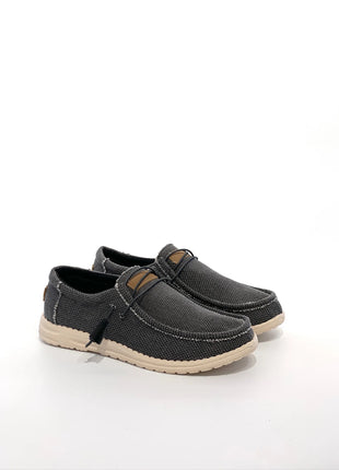 Scarpe casual da uomo in tela con punta a mocassino, leggere e comode, per tutti i giorni