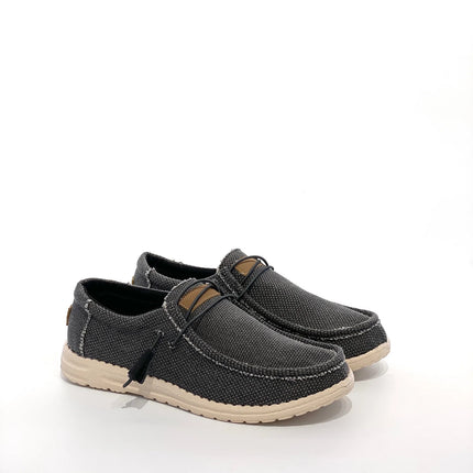 Scarpe casual da uomo in tela con punta a mocassino, leggere e comode, per tutti i giorni
