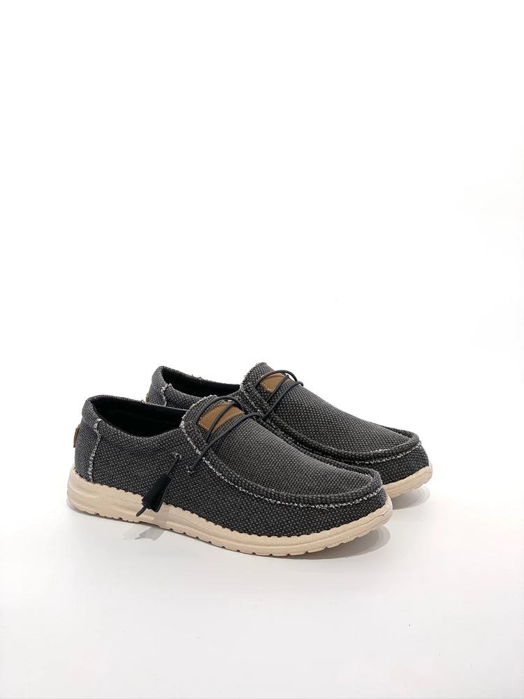 Scarpe casual da uomo in tela con punta a mocassino, leggere e comode, per tutti i giorni