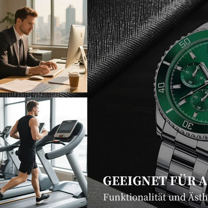 SAPPHERO Orologio Uomo Quarzo Lusso Cronografo Sport Acciaio Inossidabile Impermeabile 50M Data Luminoso Orologio Elegante Business